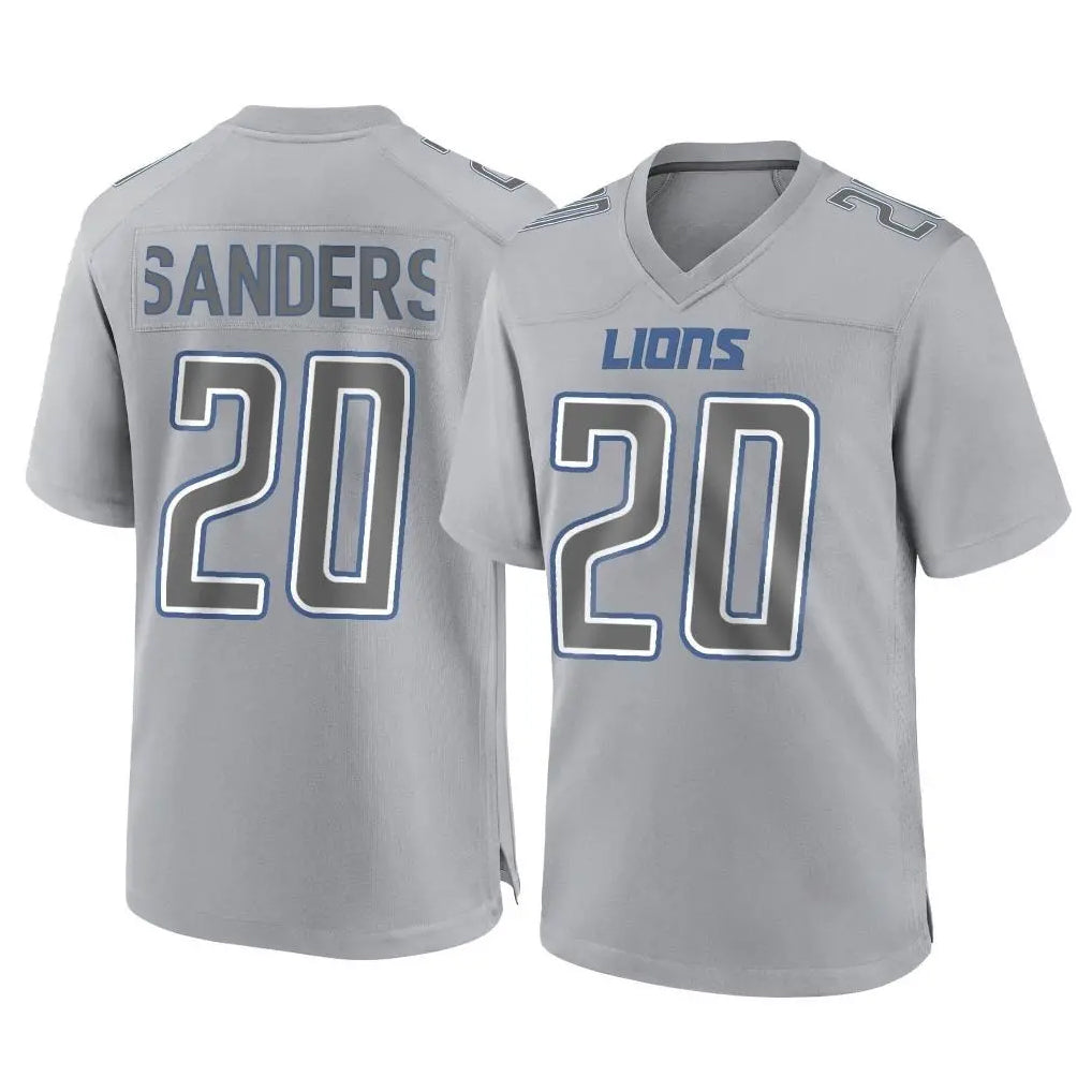 Robertx D.Lions #20 Barry Sanders Player Gray Atmosphere Fashion Home Game Stitched Jerseys