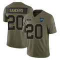 Robertx D.Lions #20 Barry Sanders Player Olive 2025 Salute To Service Limited Home Game Stitched Jerseys