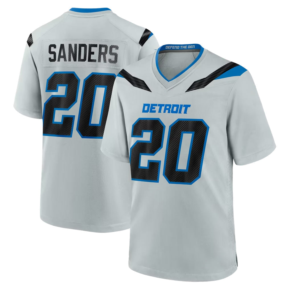 Robertx D.Lions #20 Barry Sanders Player Silver 2026 Rivalries Collection Home Game Stitched Jerseys