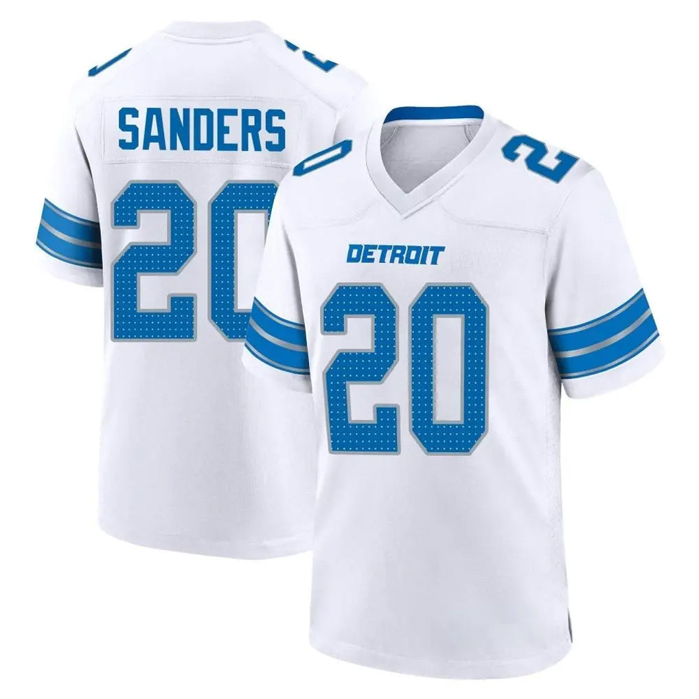 Robertx D.Lions #20 Barry Sanders Player White Alternate Home Game Stitched Jerseys