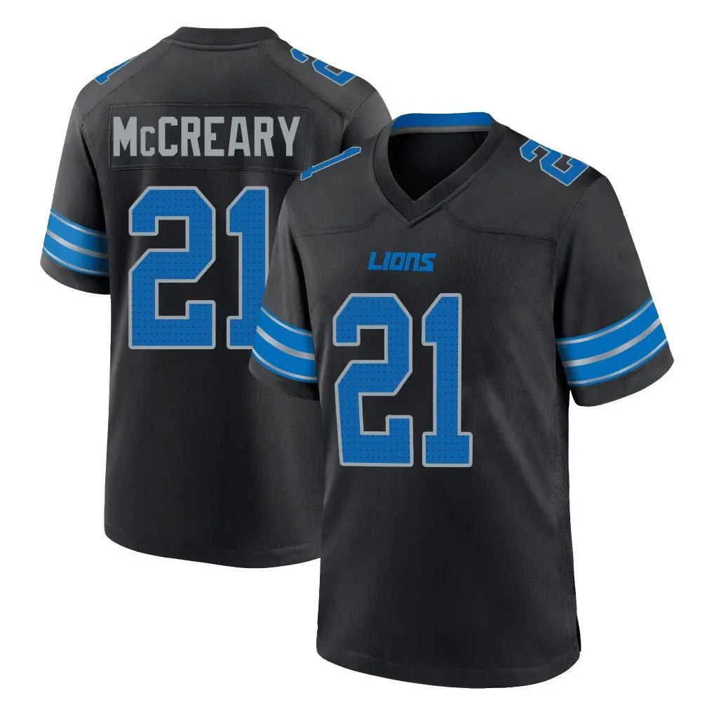 Robertx D.Lions #21 Roger McCreary Player Black Alternate Home Game Stitched Jerseys