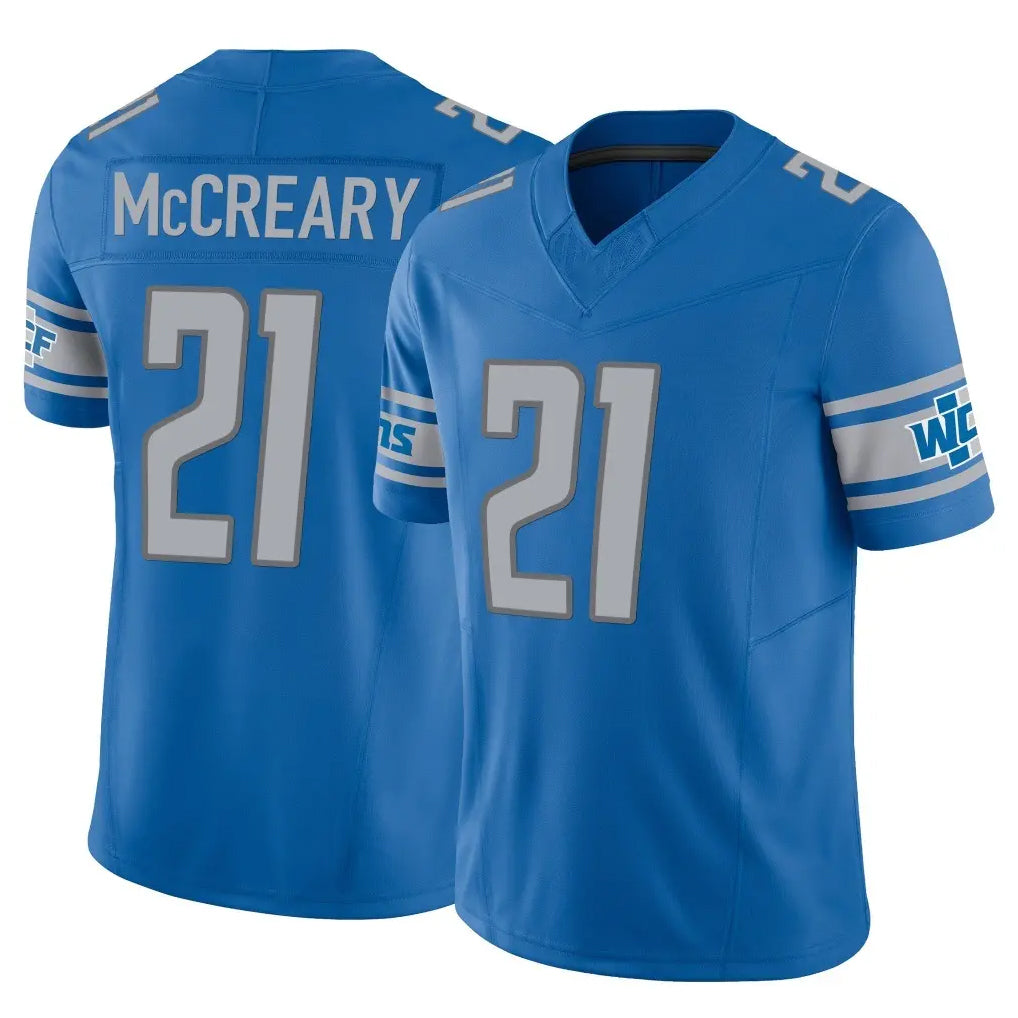 Robertx D.Lions #21 Roger McCreary Player Blue Vapor F.U.S.E. Limited Home Game Stitched Jerseys