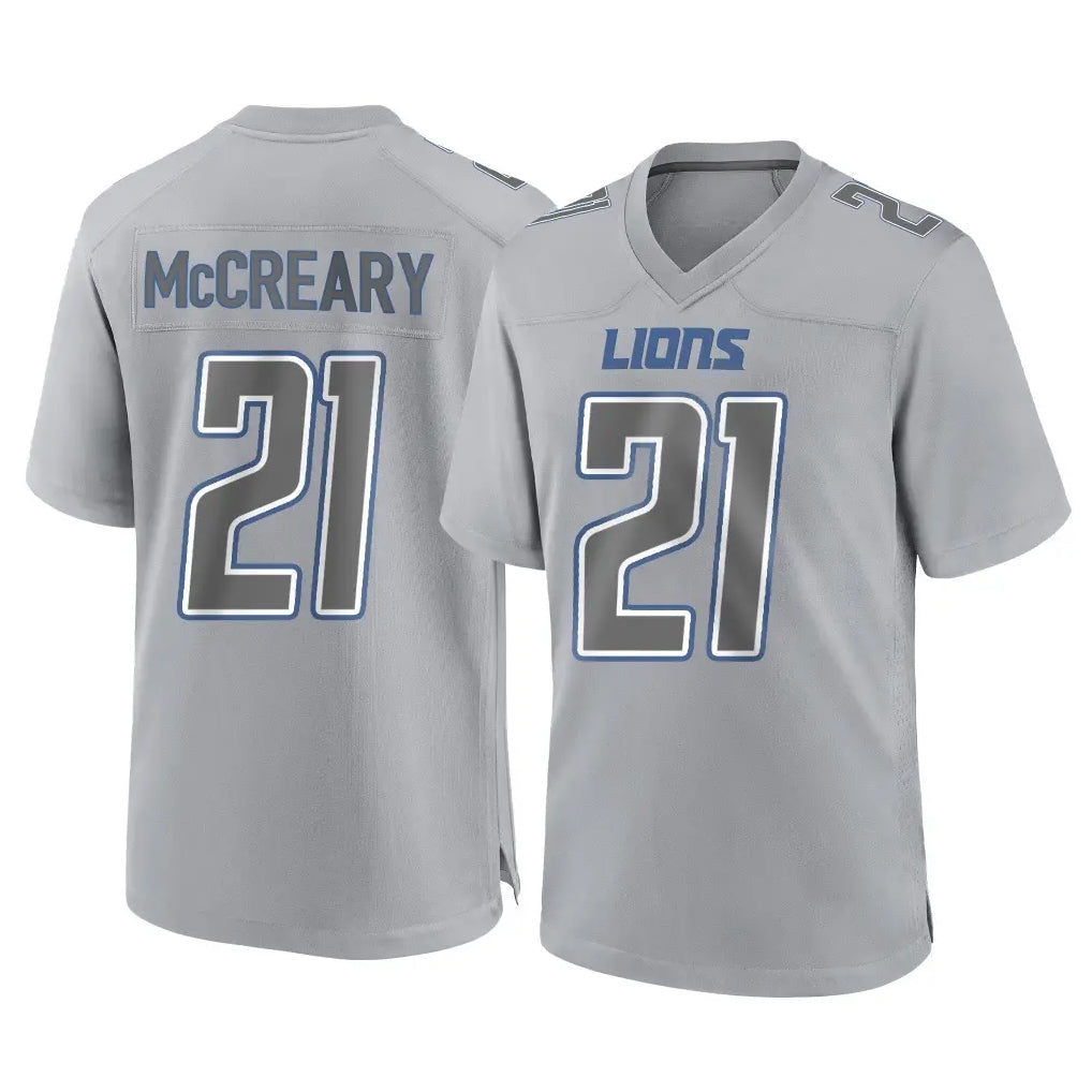 Robertx D.Lions #21 Roger McCreary Player Gray Atmosphere Fashion Home Game Stitched Jerseys