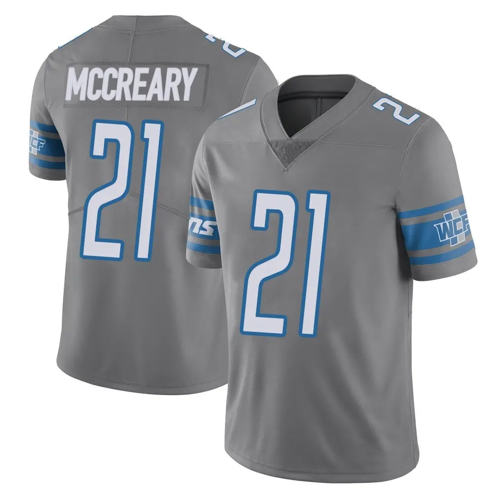 Robertx D.Lions #21 Roger McCreary Player Gray Vapor Untouchable Limited Home Game Stitched Jerseys