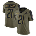 Robertx D.Lions #21 Roger McCreary Player Olive Salute To Service Limited Game Stitched Jerseys