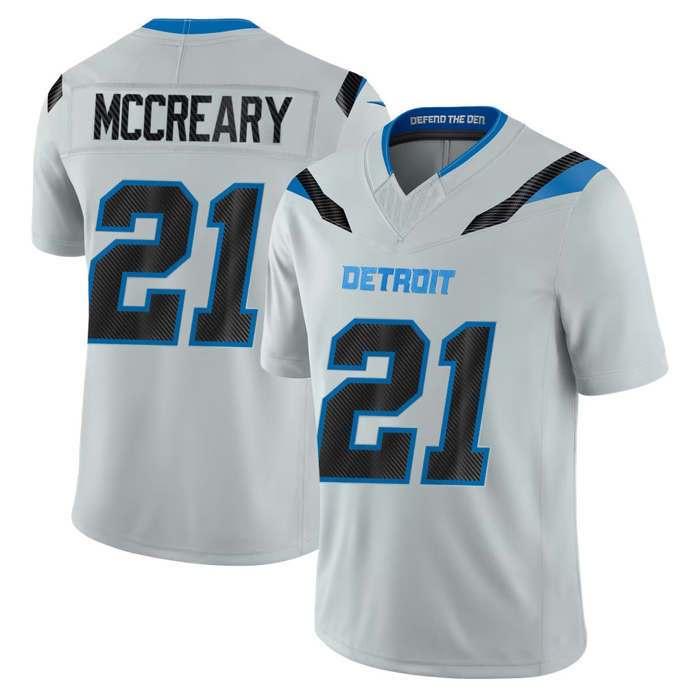 Robertx D.Lions #21 Roger McCreary Player Silver Limited 2026 Rivalries Collection Home Game Stitched Jerseys