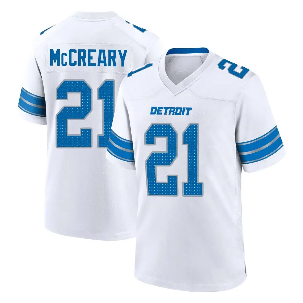 Robertx D.Lions #21 Roger McCreary Player White Alternate Home Game Stitched Jerseys