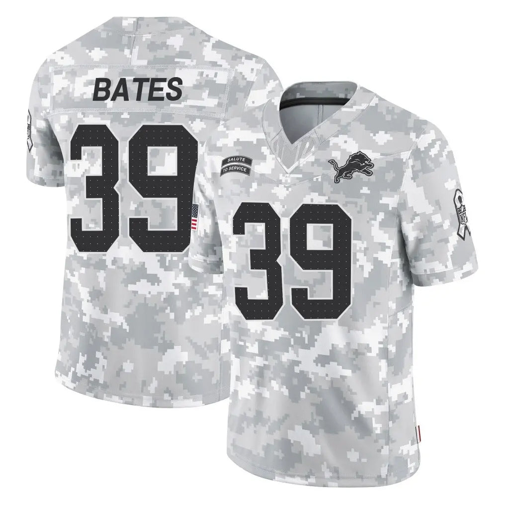 Robertx D.Lions #39 Jake Bates Player Arctic Camo Salute To Service Limited Stitched Jerseys