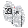 Robertx D.Lions #39 Jake Bates Player Arctic Camo Salute to Service Hoodies Limited Game Stitched Jerseys