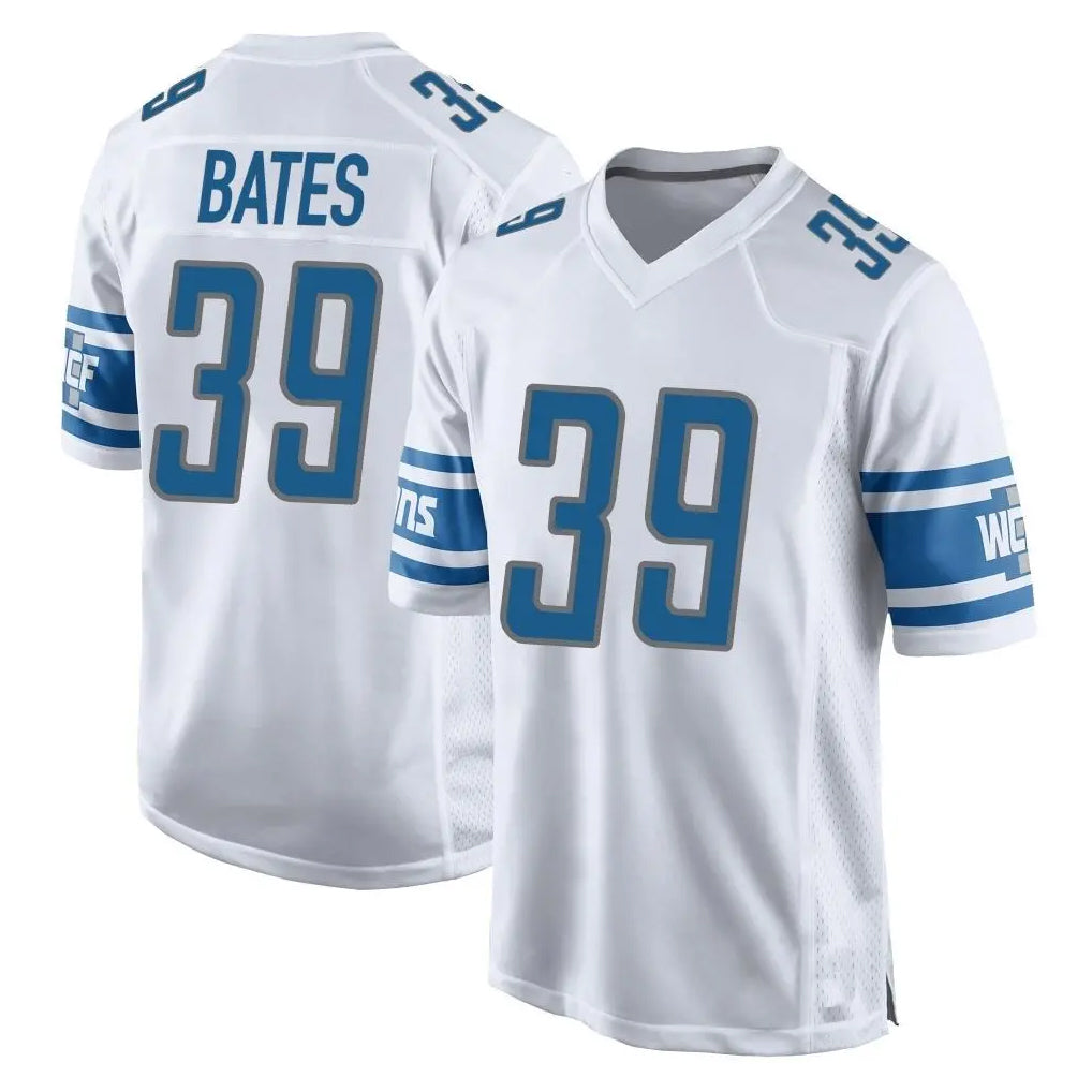 Robertx D.Lions #39 Jake Bates Player White Home Game Stitched Jerseys