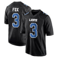 Robertx D.Lions #3 Jack Fox Player Black Fashion Home Game Stitched Jerseys