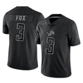 Robertx D.Lions #3 Jack Fox Player Black Reflective Limited Home Game Stitched Jerseys