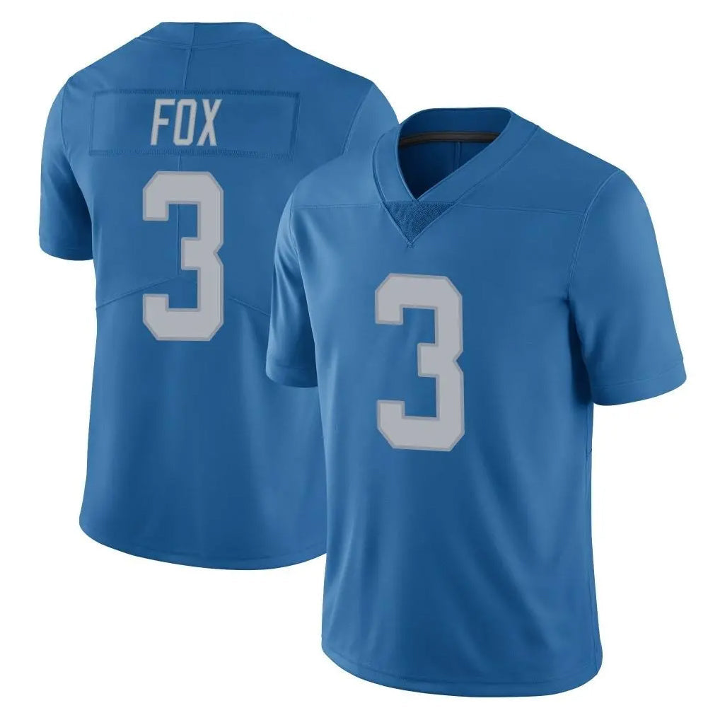 Robertx D.Lions #3 Jack Fox Player Blue Limited Throwback Vapor Untouchable Stitched Jerseys