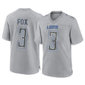 Robertx D.Lions #3 Jack Fox Player Gray Atmosphere Fashion Home Game Stitched Jerseys
