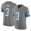Robertx D.Lions #3 Jack Fox Player Gray Vapor F.U.S.E. Limited Home Game Stitched Jerseys