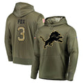 Robertx D.Lions #3 Jack Fox Player Olive Salute to Service Pullover Hoodies Home Game Stitched Jerseys