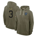Robertx D.Lions #3 Jack Fox Player Olive Salute to Service Pullover Hoodies Limited Stitched Jerseys