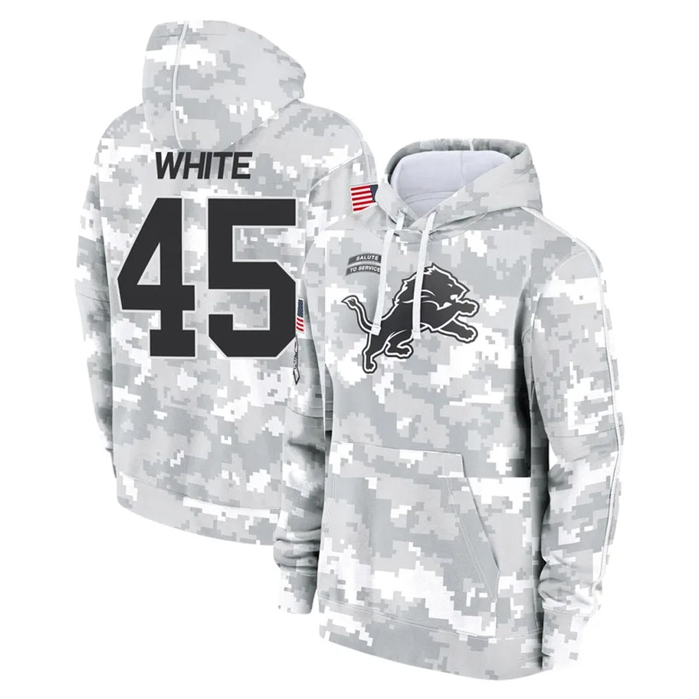 Robertx D.Lions #45 Devin White Player Arctic Camo Salute to Service Hoodies Limited Game Stitched Jerseys