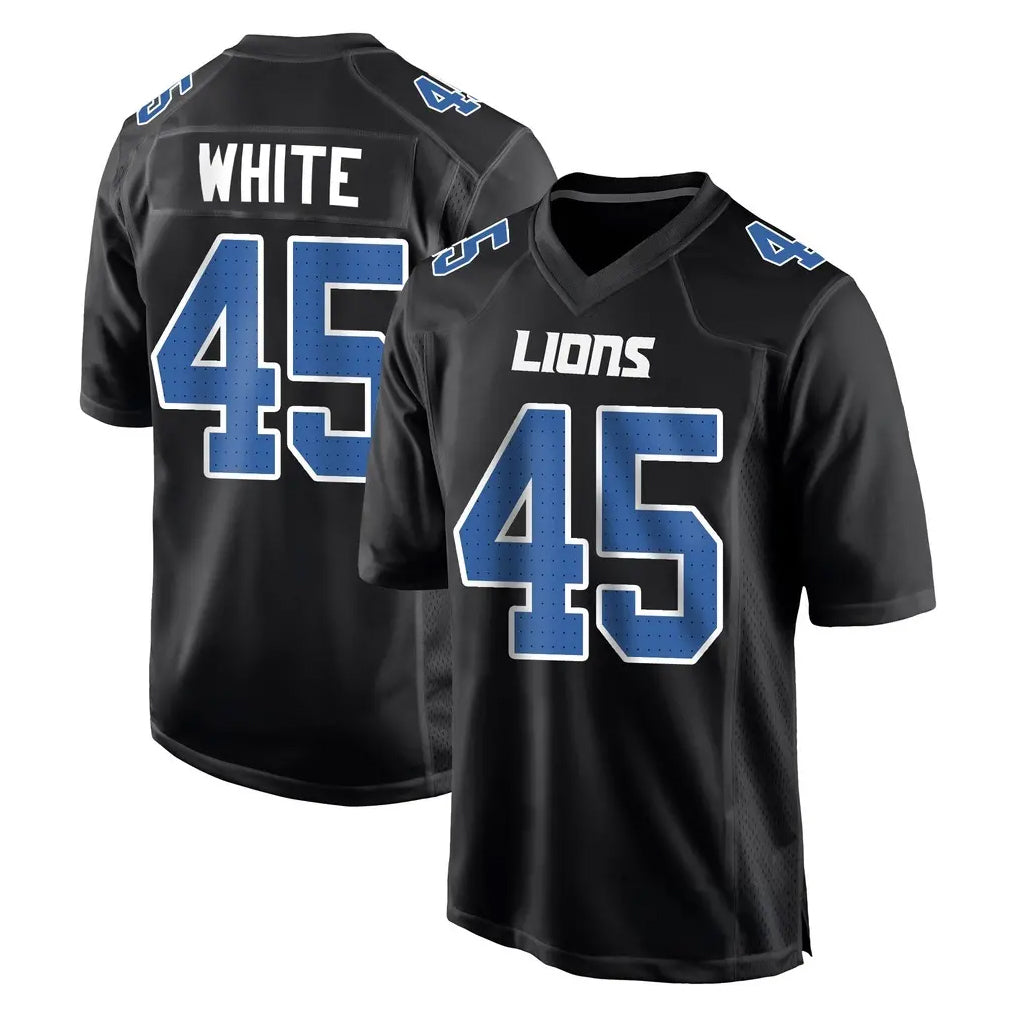 Robertx D.Lions #45 Devin White Player Black Fashion Home Game Stitched Jerseys