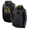 Robertx D.Lions #45 Devin White Player Black Salute to Service Hoodies Limited Game Stitched Jerseys