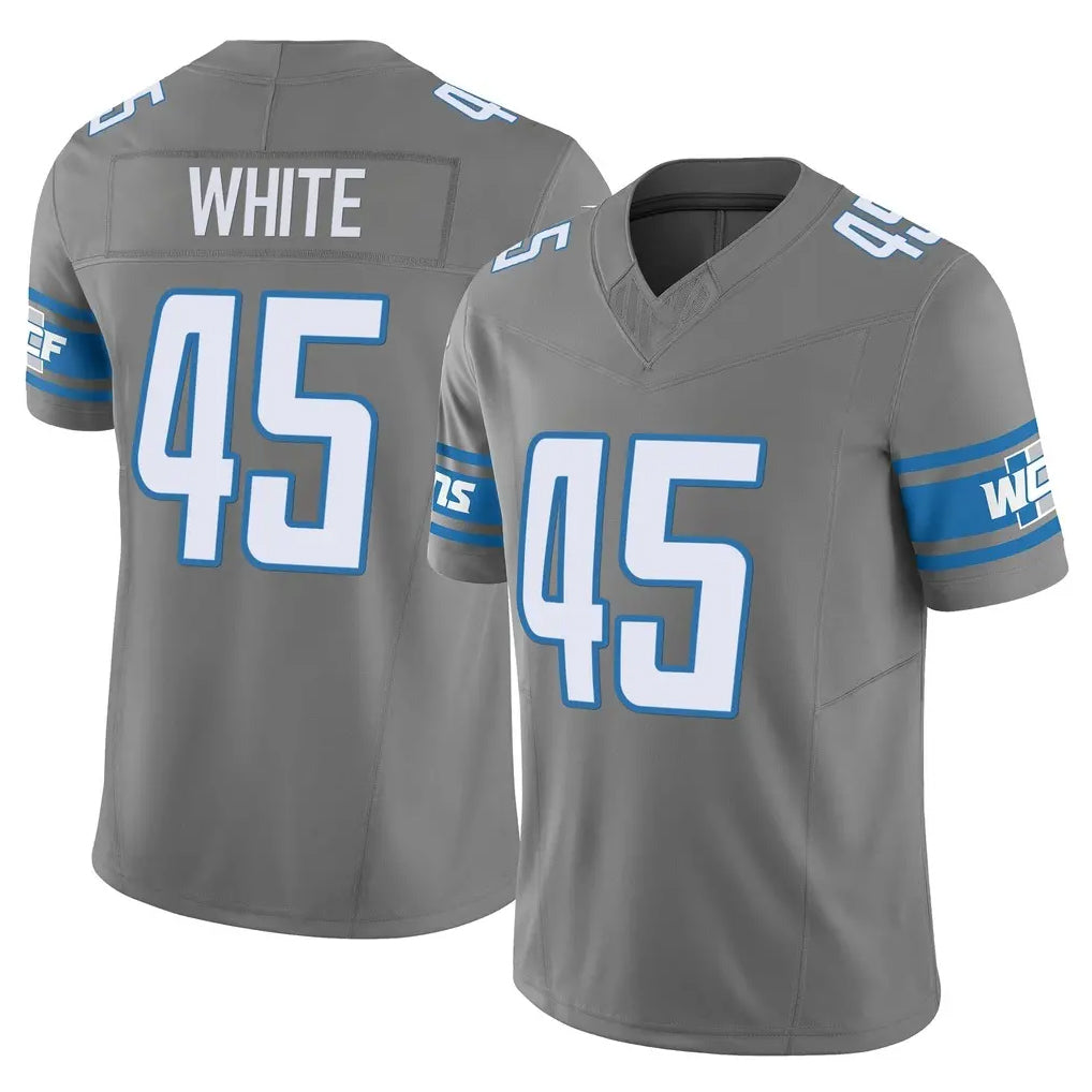 Robertx D.Lions #45 Devin White Player Gray Vapor F.U.S.E. Limited Home Game Stitched Jerseys