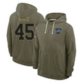 Robertx D.Lions #45 Devin White Player Olive Salute to Service Pullover Hoodies Limited Stitched Jerseys