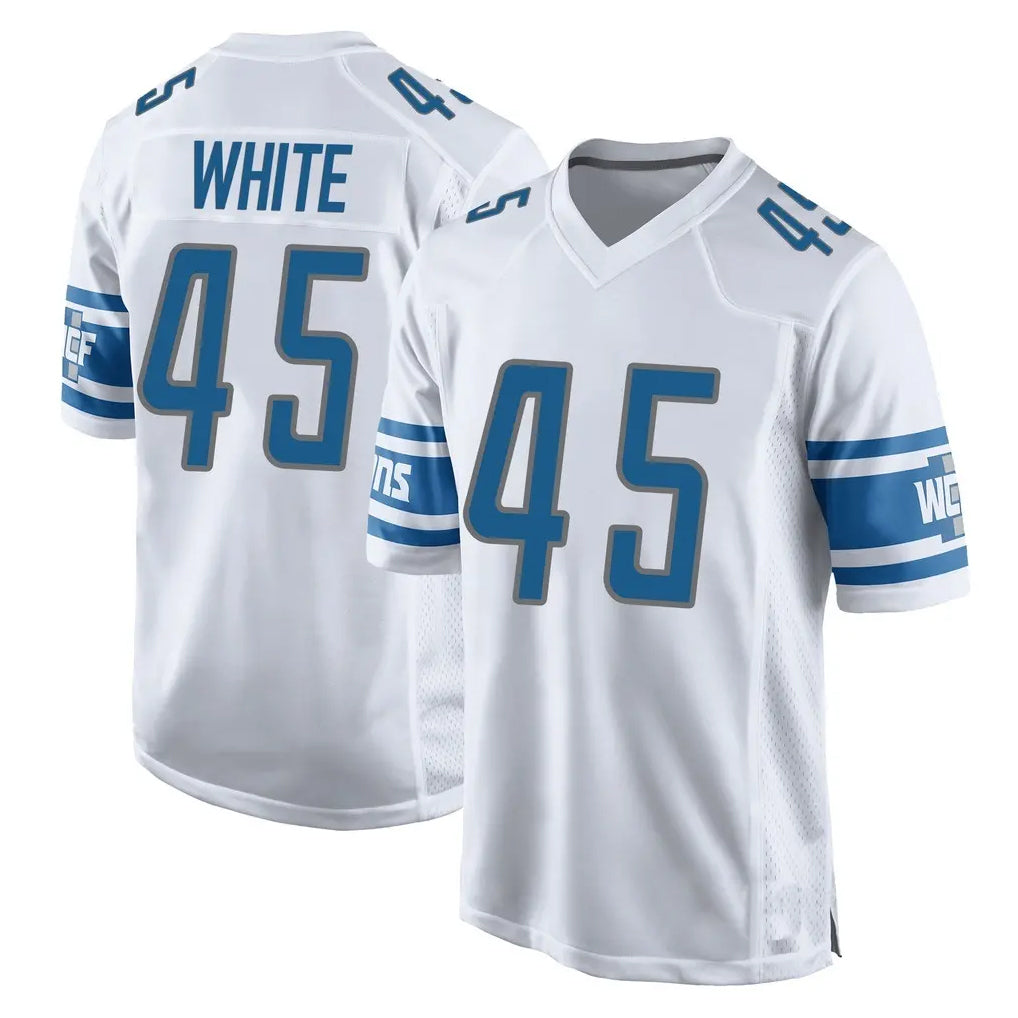 Robertx D.Lions #45 Devin White Player White Home Game Stitched Jerseys