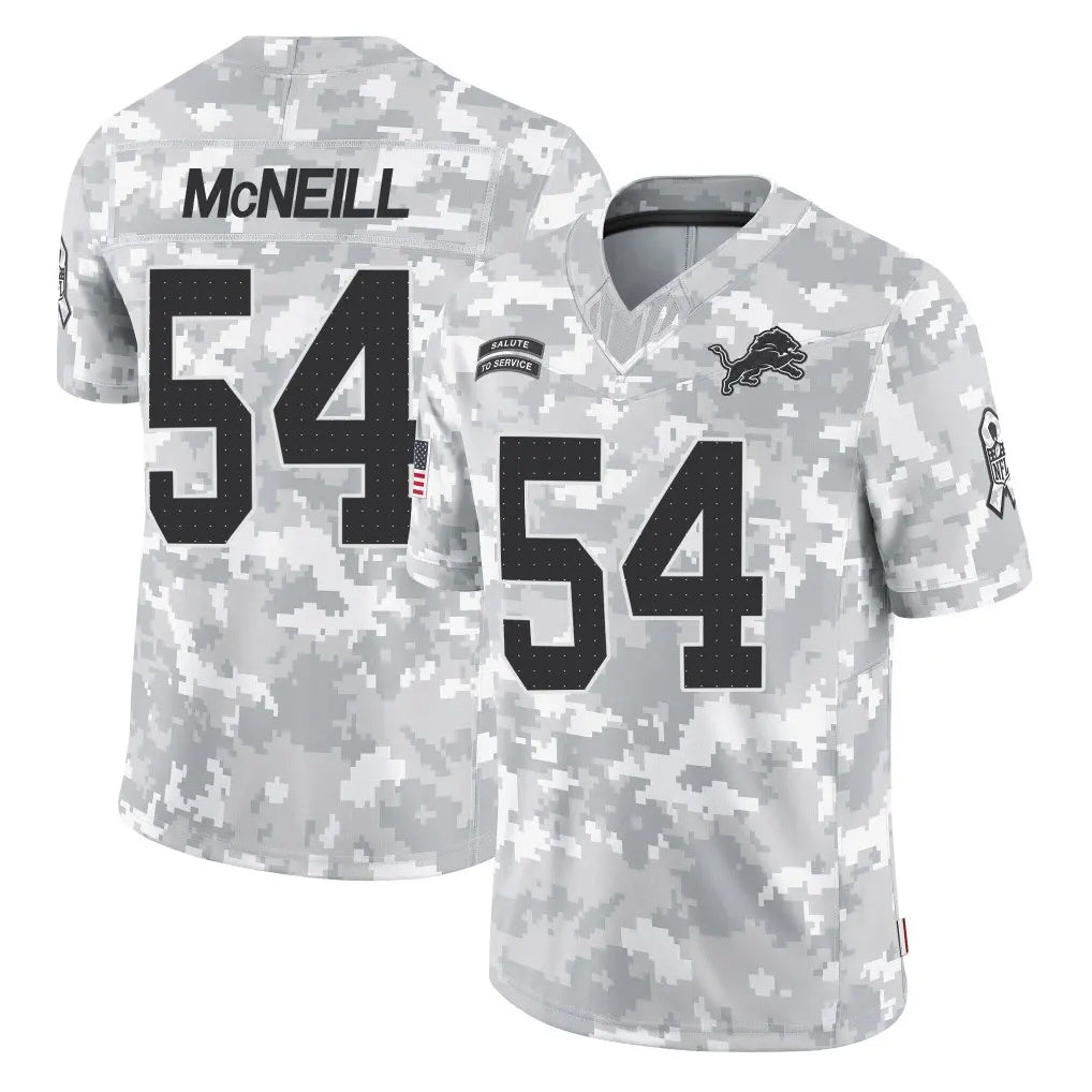 Robertx D.Lions #54 Alim McNeill Player Arctic Camo Salute To Service Limited Stitched Jerseys