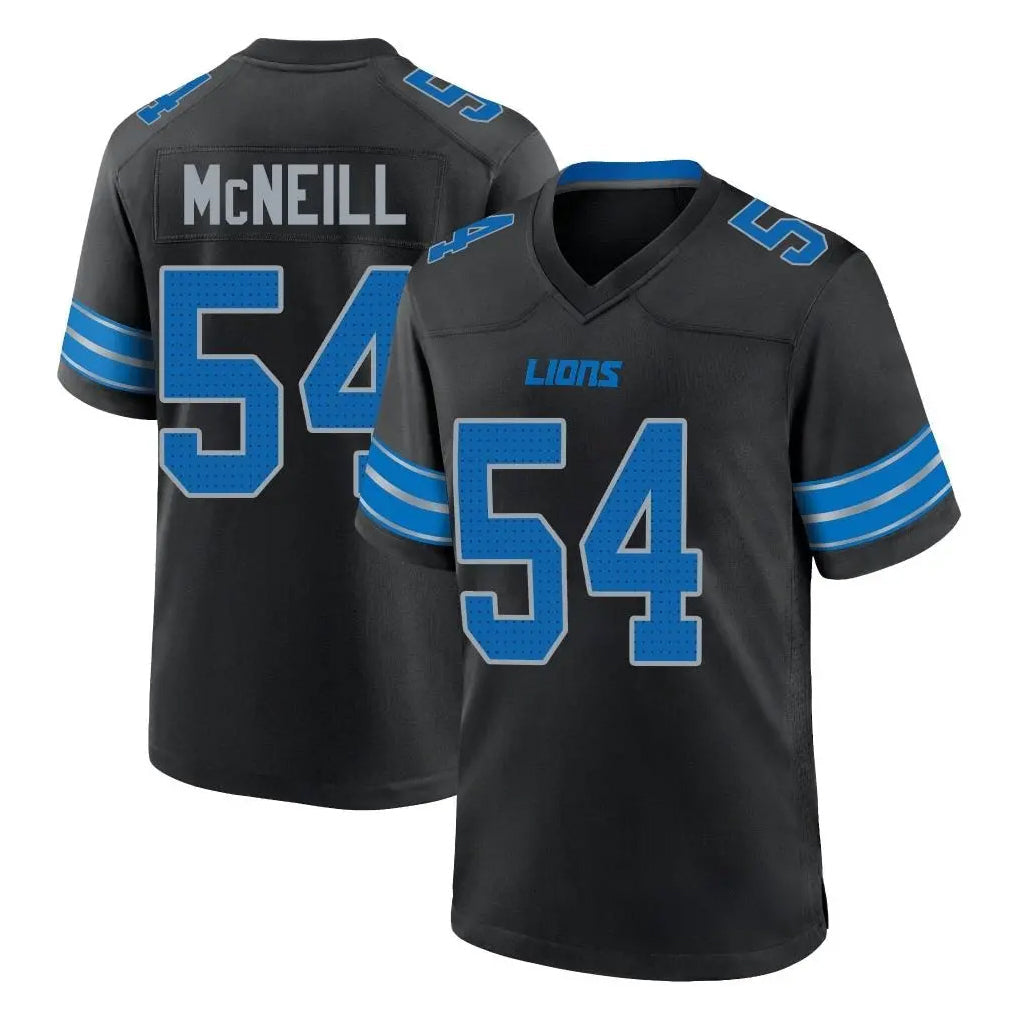 Robertx D.Lions #54 Alim McNeill Player Black Alternate Home Game Stitched Jerseys