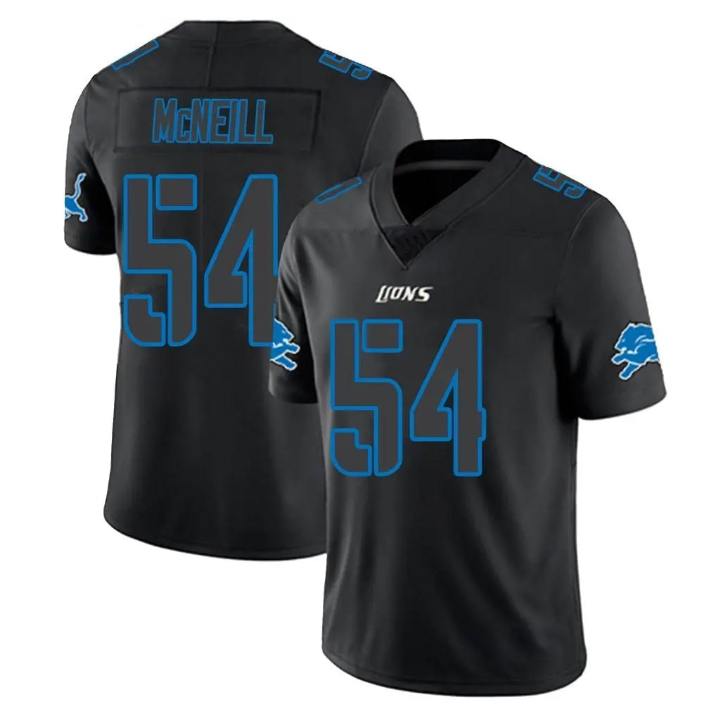 Robertx D.Lions #54 Alim McNeill Player Black Impact Limited Home Game Stitched Jerseys