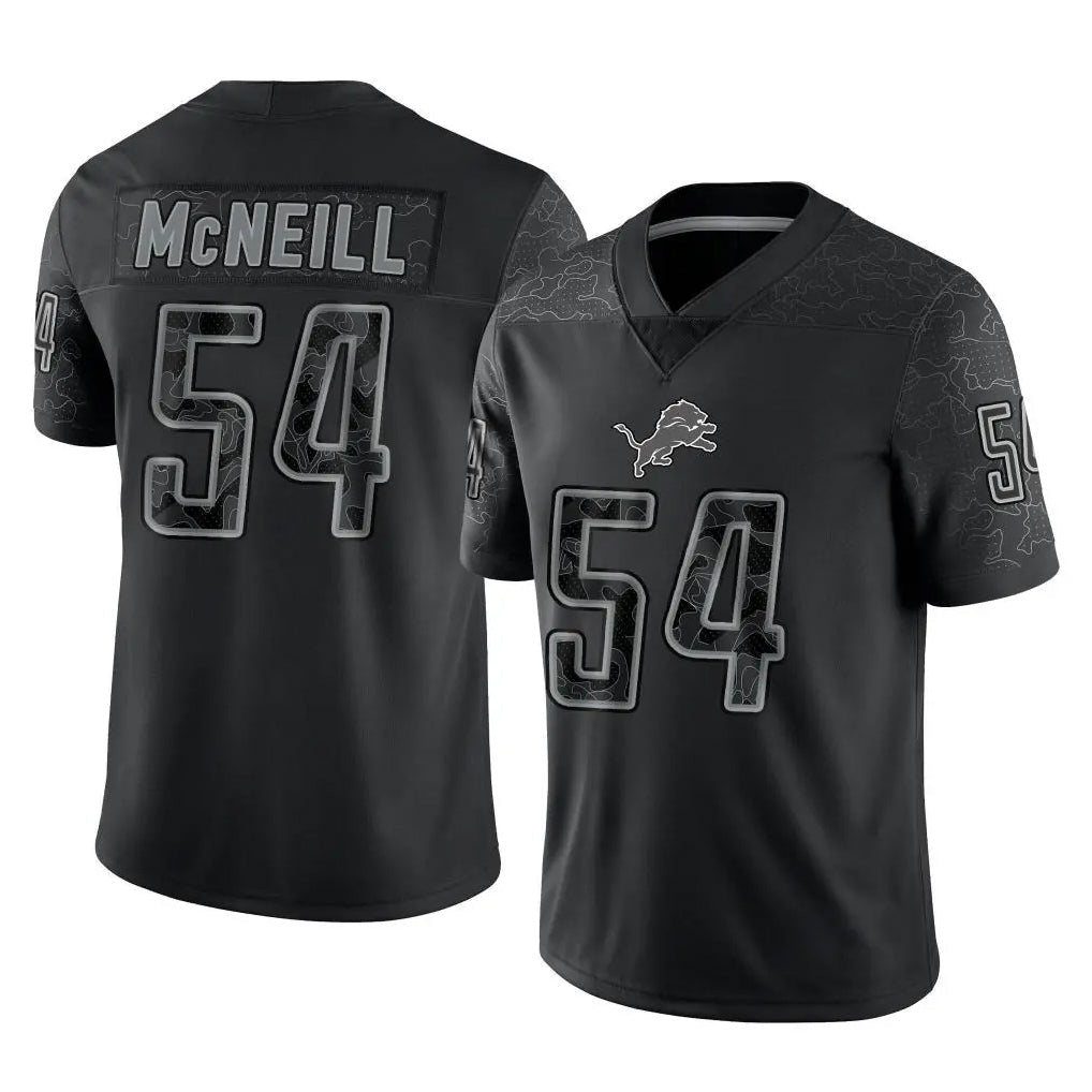 Robertx D.Lions #54 Alim McNeill Player Black Reflective Limited Home Game Stitched Jerseys