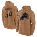 Robertx D.Lions #54 Alim McNeill Player Brown Salute to Service Hoodies Limited Game Stitched Jerseys