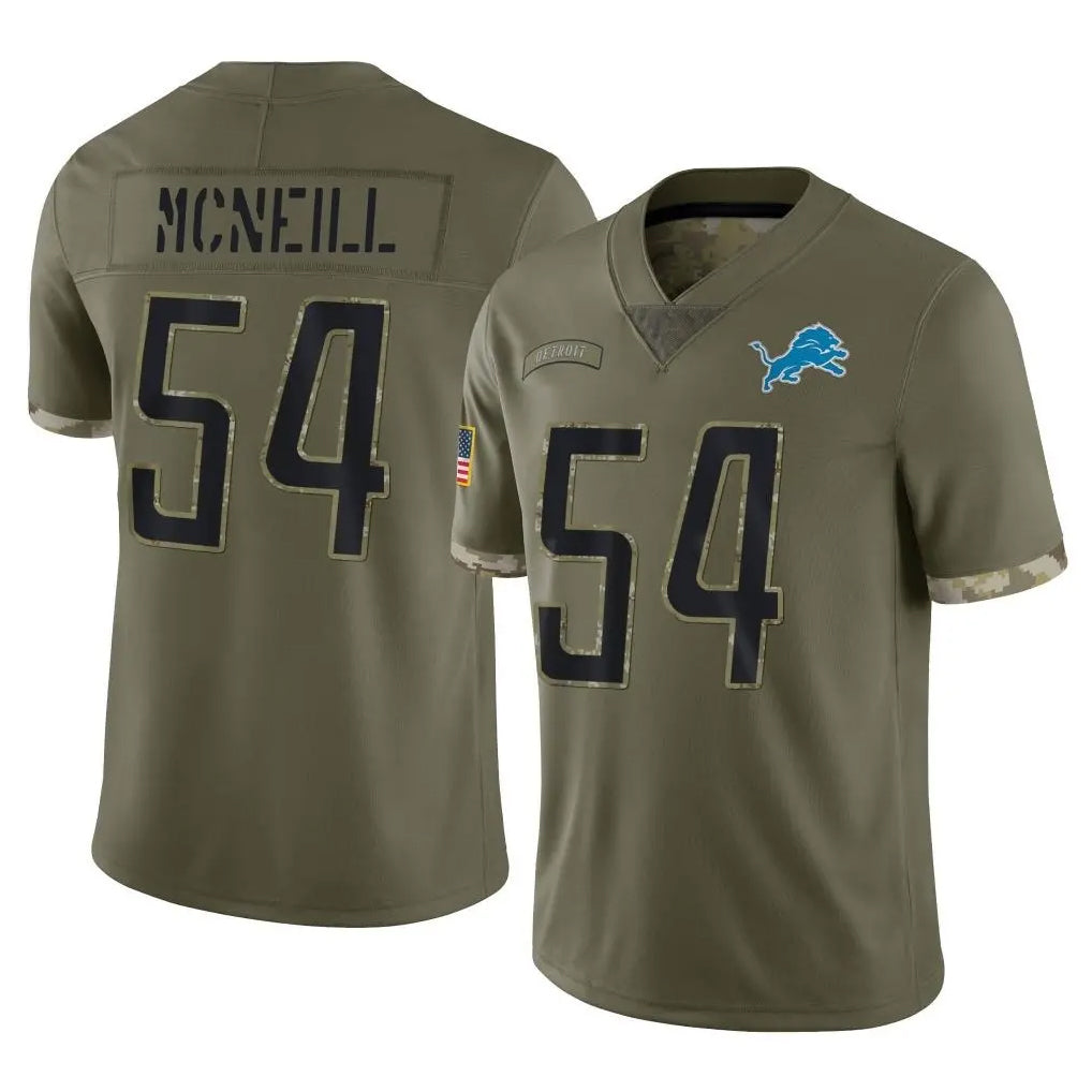 Robertx D.Lions #54 Alim McNeill Player Olive Salute To Service Limited Stitched Jerseys