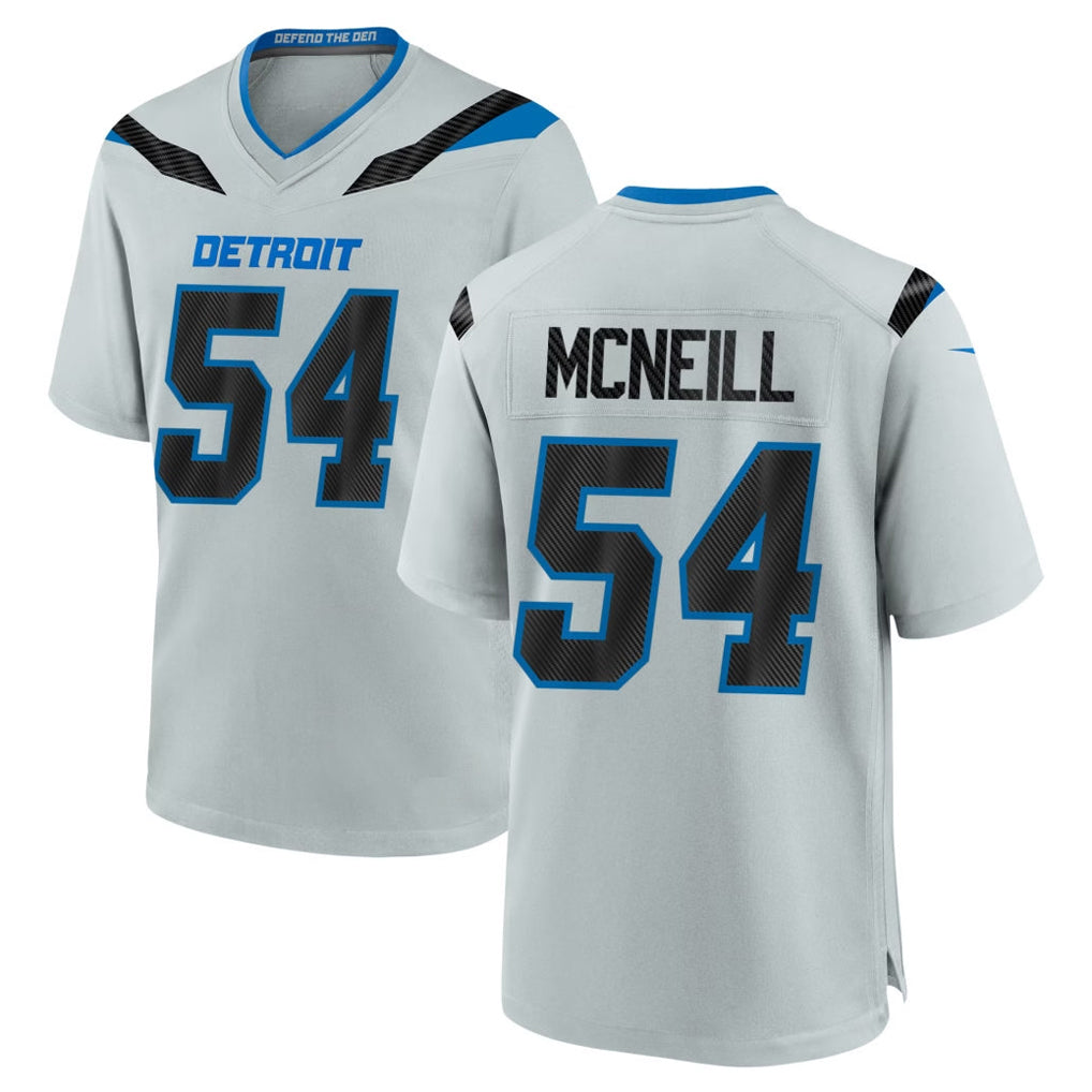Robertx D.Lions #54 Alim McNeill Player Silver 2026 Rivalries Collection Home Game Stitched Jerseys