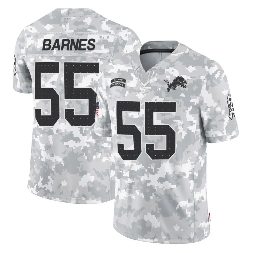 Robertx D.Lions #55 Derrick Barnes Player Arctic Camo Salute To Service Limited Stitched Jerseys