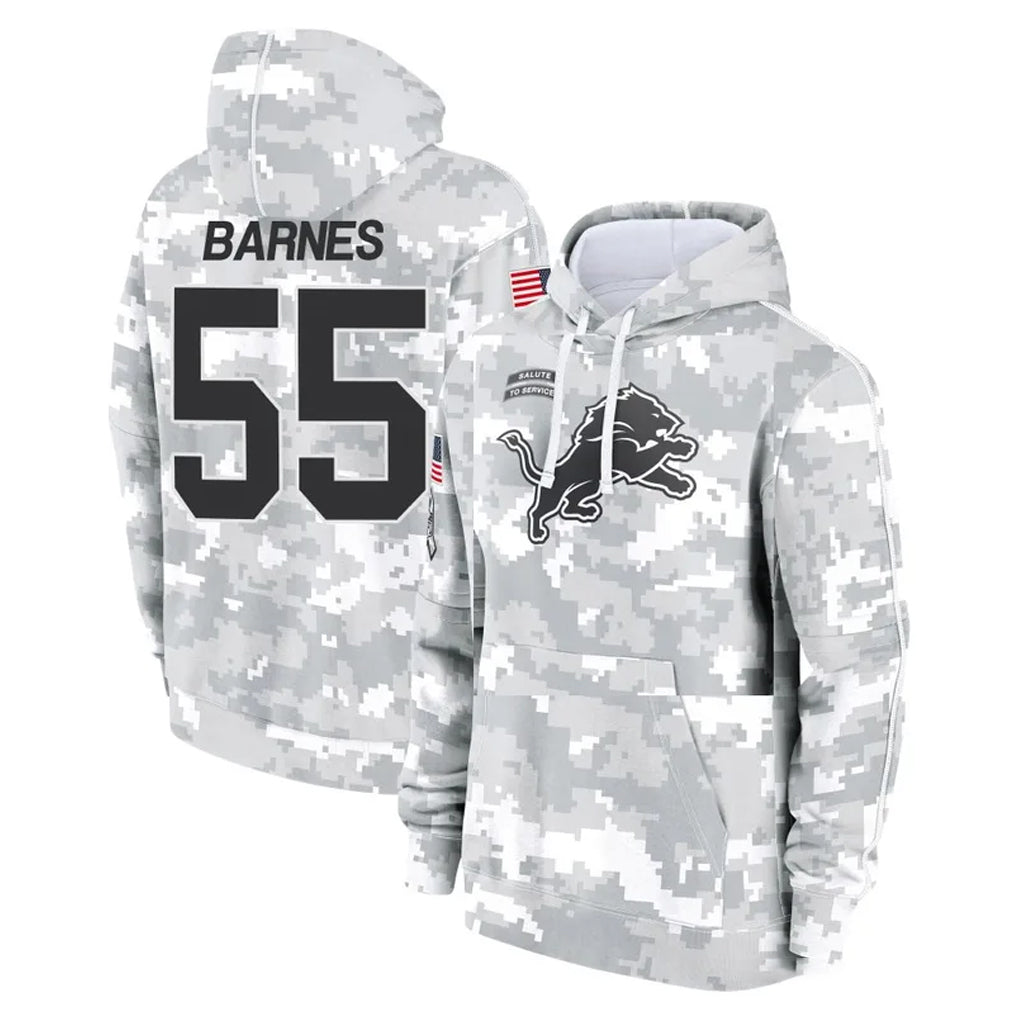 Robertx D.Lions #55 Derrick Barnes Player Arctic Camo Salute to Service Hoodies Limited Game Stitched Jerseys