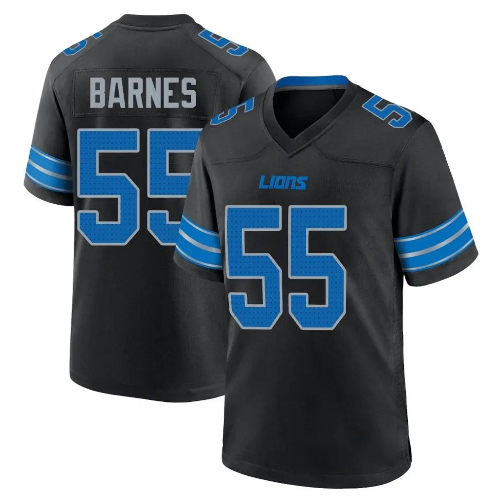Robertx D.Lions #55 Derrick Barnes Player Black Alternate Home Game Stitched Jerseys