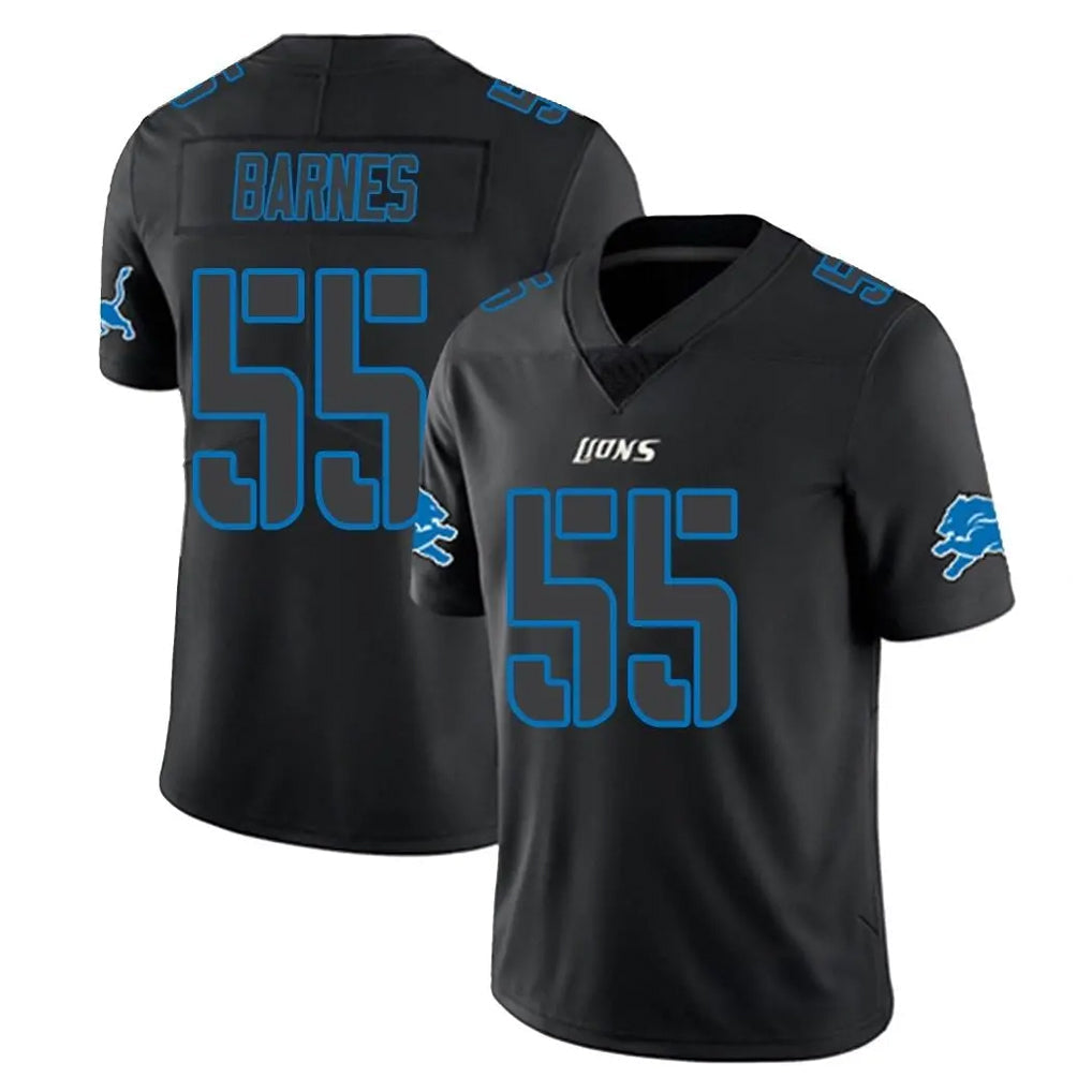 Robertx D.Lions #55 Derrick Barnes Player Black Impact Limited Home Game Stitched Jerseys