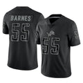 Robertx D.Lions #55 Derrick Barnes Player Black Reflective Limited Home Game Stitched Jerseys