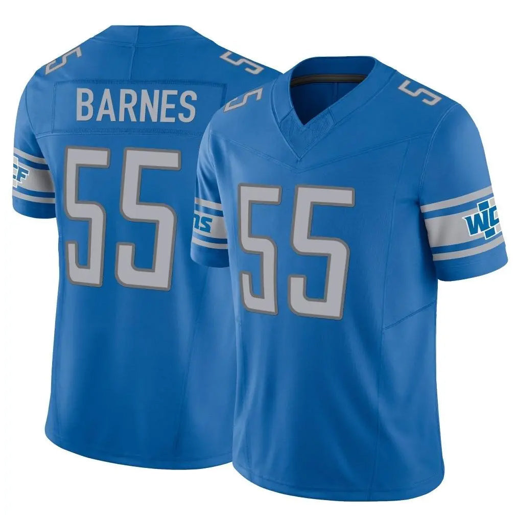 Robertx D.Lions #55 Derrick Barnes Player Blue Vapor F.U.S.E. Limited Home Game Stitched Jerseys