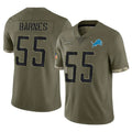 Robertx D.Lions #55 Derrick Barnes Player Olive Salute To Service Limited Stitched Jerseys