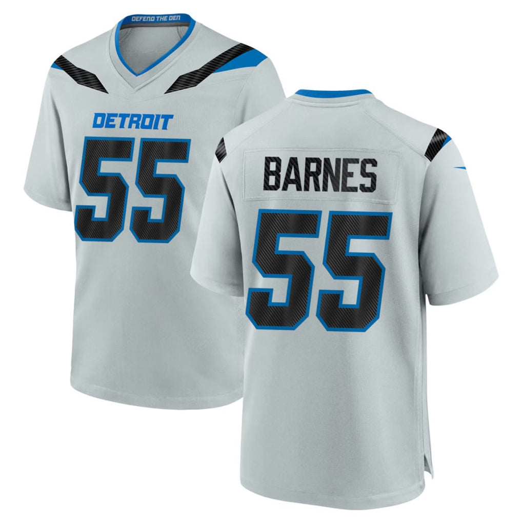 Robertx D.Lions #55 Derrick Barnes Player Silver 2026 Rivalries Collection Home Game Stitched Jerseys
