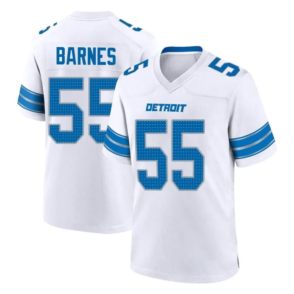 Robertx D.Lions #55 Derrick Barnes Player White Alternate Home Game Stitched Jerseys