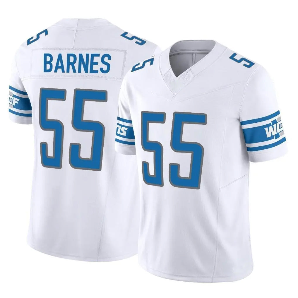 Robertx D.Lions #55 Derrick Barnes Player White Vapor F.U.S.E. Limited Home Game Stitched Jerseys