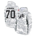 Robertx D.Lions #70 Juice Scruggs Player Arctic Camo Salute to Service Hoodies Limited Game Stitched Jerseys