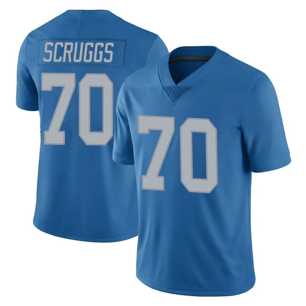 Robertx D.Lions #70 Juice Scruggs Player Blue Limited Throwback Vapor Untouchable Stitched Jerseys