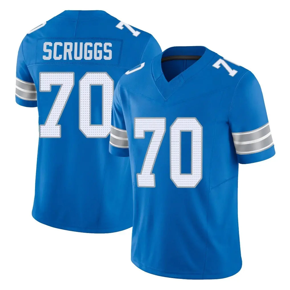 Robertx D.Lions #70 Juice Scruggs Player Blue Limited Vapor F.U.S.E. Alternate Home Game Stitched Jerseys