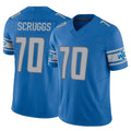 Robertx D.Lions #70 Juice Scruggs Player Blue Vapor F.U.S.E. Limited Home Game Stitched Jerseys