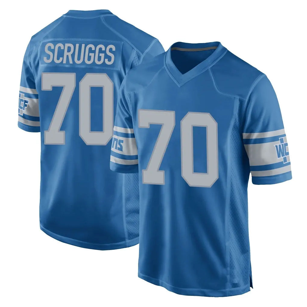 Robertx D.Lions #70 Juice Scruggs Player Blue Vapor Untouchable Throwback Game Stitched Jerseys