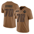 Robertx D.Lions #70 Juice Scruggs Player Brown Salute To Service Limited Stitched Jerseys